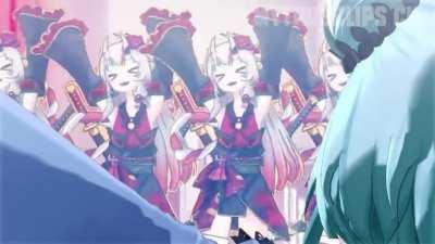 Rushia opens the door to Ayame Performing Mitosis