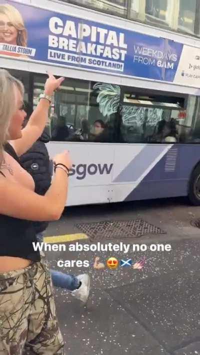 Disturbing people with your photo on a bus