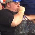 His insides are trying to escape the death!!!!