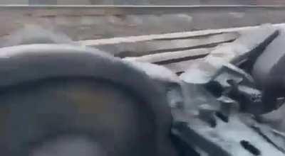 The current status of a railway on a Crimean bridge