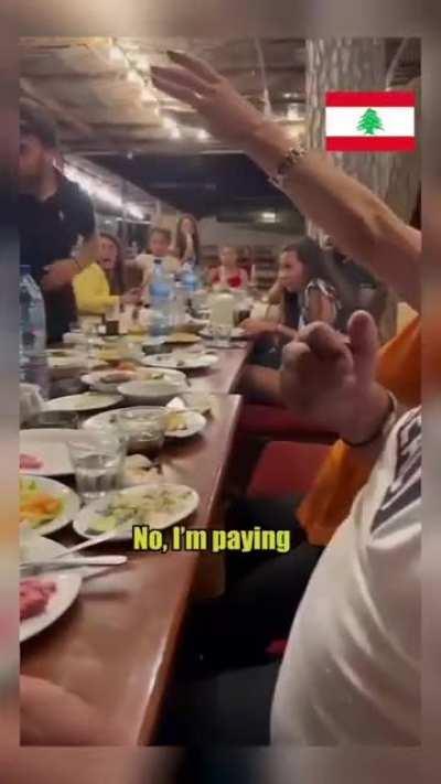 paying for dinner in Australia vs in Lebanon.