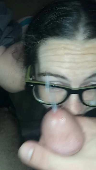 Daddy had to sit and listen to me doing all my custom stuff. He got so turned on he made me suck his big dick the moment I walked out