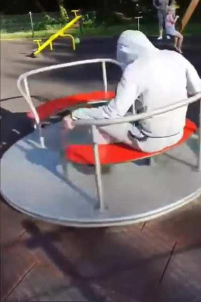 Using a scooter to power a merry-go-round