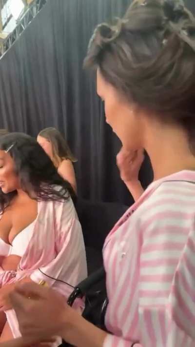 Bella backstage at the Victoria’s Secret Fashion Show (October 15th 2024)