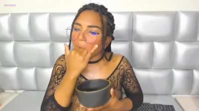 Busty, ebony and milky !