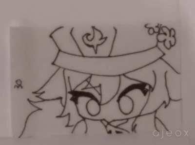 traditional animation of chibi hu tao!