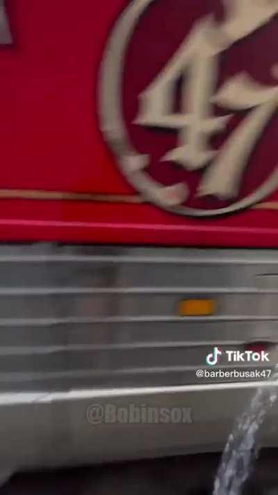 Evil Coach takes an extra piss behind a bus (goes wrong)