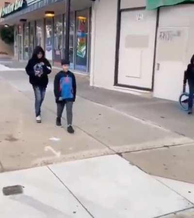 Kids Help Old Man with Walking Chair and Get Instant Karma