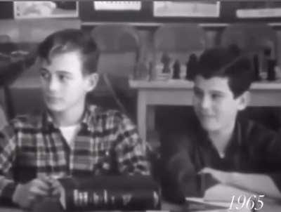 Students reacting to meeting their auractive teacher 1965