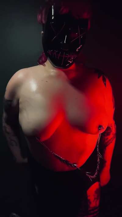 Neon masks bring a whole new vibe 😈