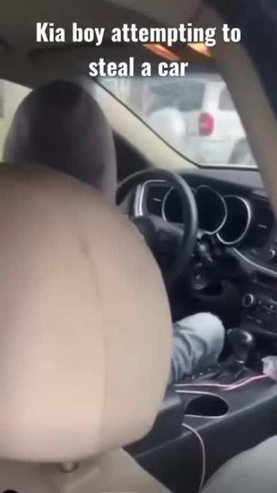 kid attempting to steal car gets caught by the owner