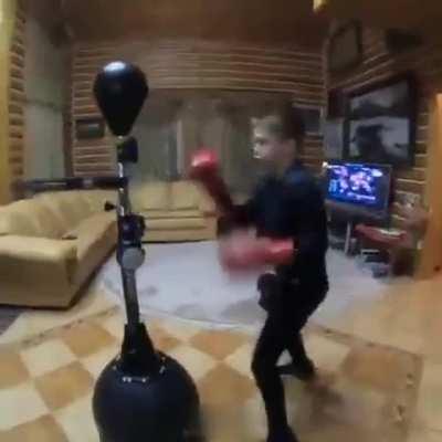 I think this is how Batman trains in the batcave