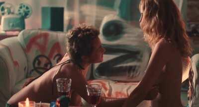 Heather Graham and Jaime Winstone making out topless