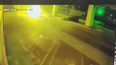 Man speeds in Lamborghini and crashes