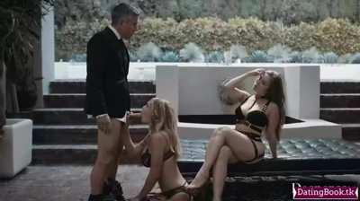 All she needed was a little push to start sucking his cock