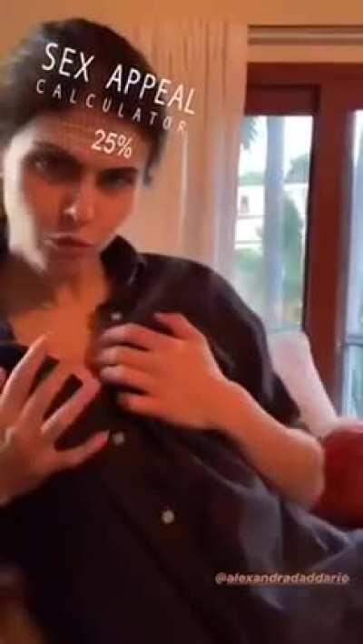 Alexandra Daddario using a sex appeal calculator! (via one of @WhatIsMorgan’s Instagram stories)