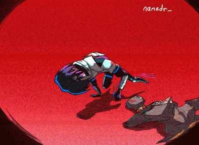 Falke getting taunted after the bossfight