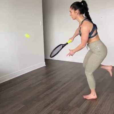 Phat Booty Tennis Player Doing The #100ballchallenge