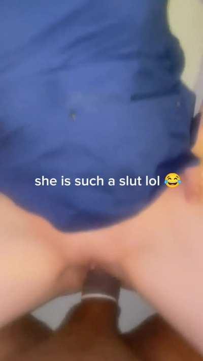 Hey loser guess whos mom i fuck right now i didnt know she works here