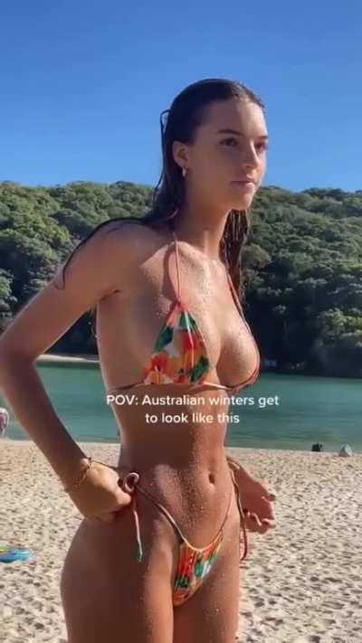 Normal to slowed all time loop of the body goddess