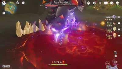 My Keqing is complete, max buff charge atk hit up to 25k ~30s Geovishap boss