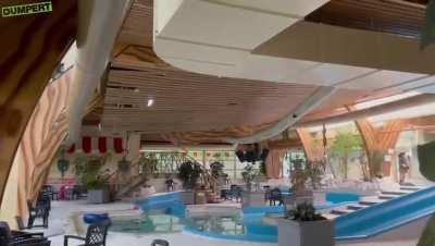 13/07/2024 swimming pool roof comes down, Netherlands 