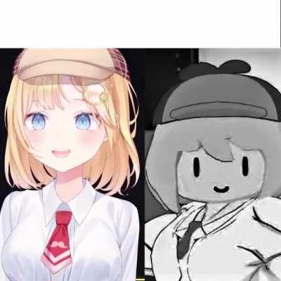 Average Ame enjoyer meme template featuring Buff Ame. Feel free to use it