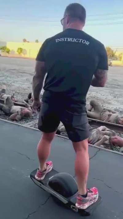 Crawling with your back in a fucking train tracks