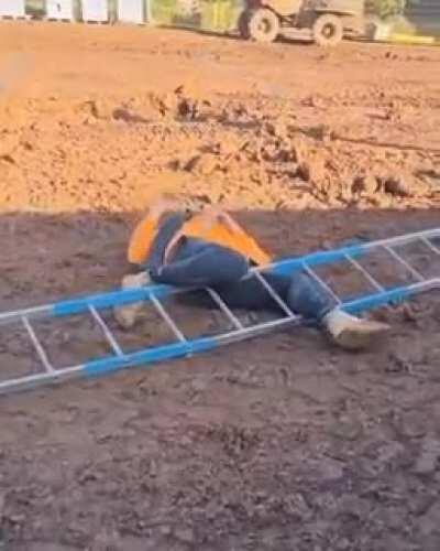 He should've been standing over a hole to make this work