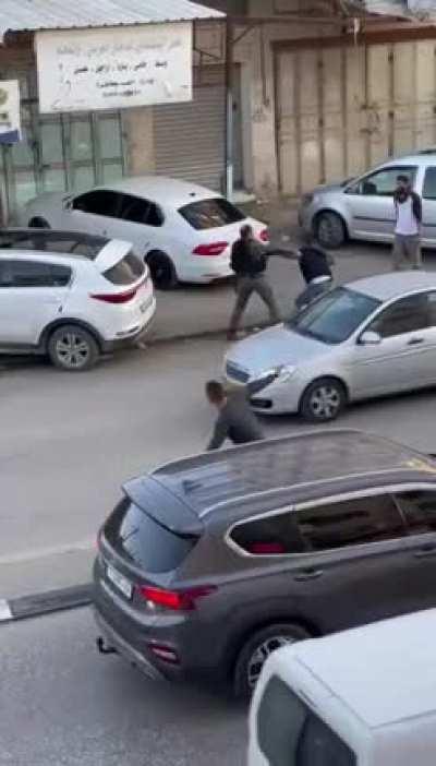A Palestinian knifeman tries to take an assault rifle from an Israeli soldier, killed with the sidearm. From today near Nablus.