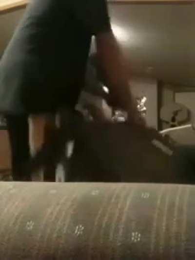 Watch mom's reaction after pulling out kid safely from couch