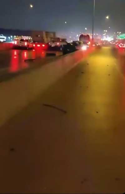Black ice on the road causes chain accidents