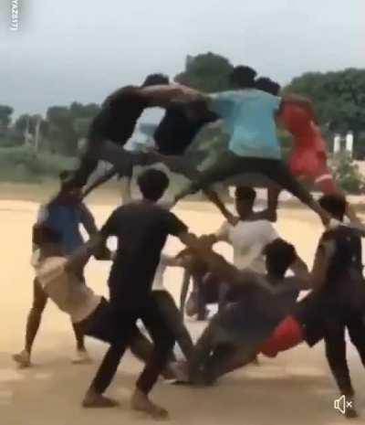 the students of the physics class applying what they have learned very well.. low budget fun