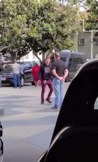 Little guy freaks out when big guy won’t take the bait and smash him while being filmed