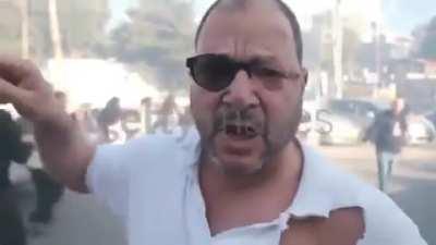 A Jewish member of the Israeli knesset (Congress) getting beat up and tear gas at a peaceful protest for Palestinian rights.