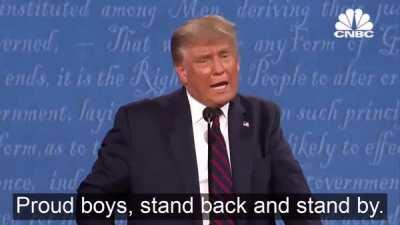 Proud boys, stand back and stand by.