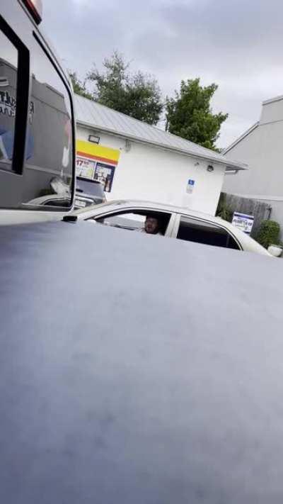 This fella was lecturing anyone pumping gas today. Drove from person to person to say the same thing. I got it twice while filling up.