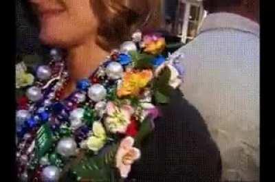 College instructure flashing pussy at mardi gras