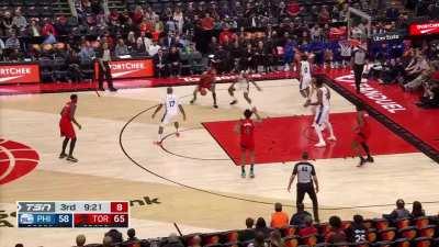 [Highlight] Trent Jr. sheds Harden with the tricky handle, then floats it up high over Embiid!