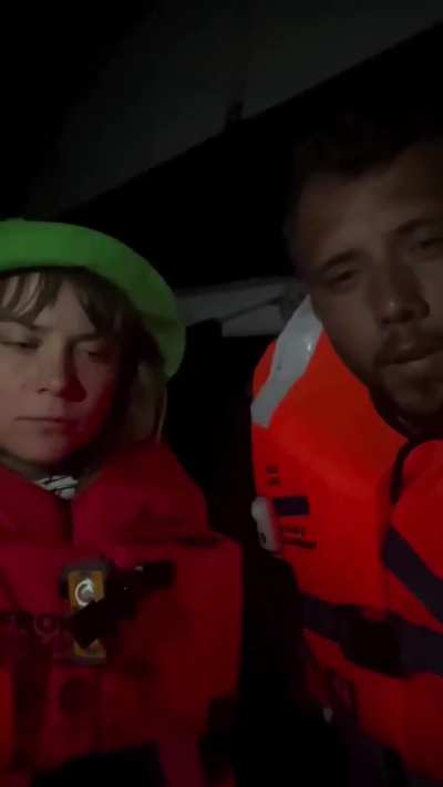 Greta Thunberg and a crew member on a ship from the Freedom Flotilla heading to Gaza spot a drone: 'We need your help... send this distress signal to everyone.'