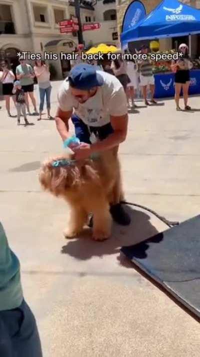 I love how he keeps trying and finally makes it.