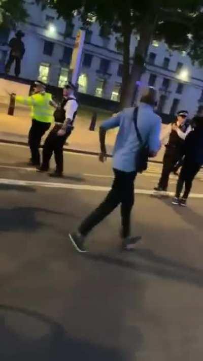 Breaking video from the UK. Police attacked and chased down the street. The situation there appears to be spinning out off control