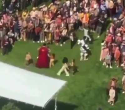 Superman 2025 hugging kids 