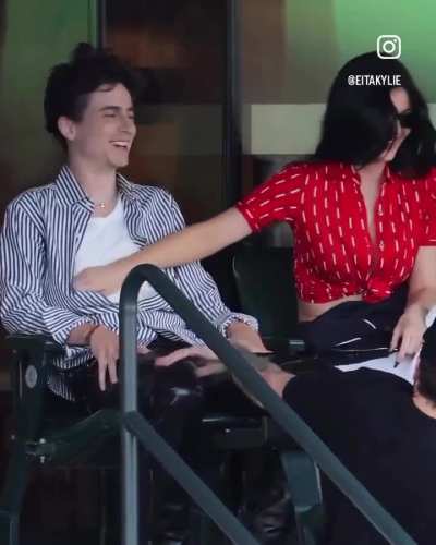 Timothée Chalamet, Kylie and Kendall Jenner at the BNP Paribas Open tennis tournament in Indian Wells.