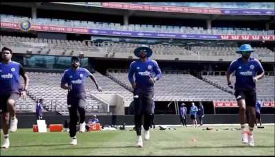 Rohit Sharma presents debut cap to Nitish Reddy with words of encouragement and pride.