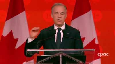 Canadian PM Mark Carney says the days of sending 70 cents of every dollar in military spending to the United States are over and gets loud cheers and a standing ovation