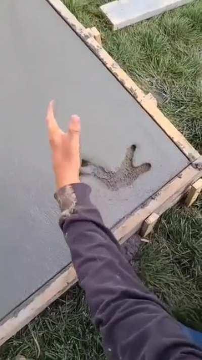 Who has never left their mark on fresh cement!?