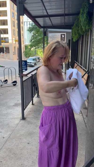 Publicly fixing my inside out shirt