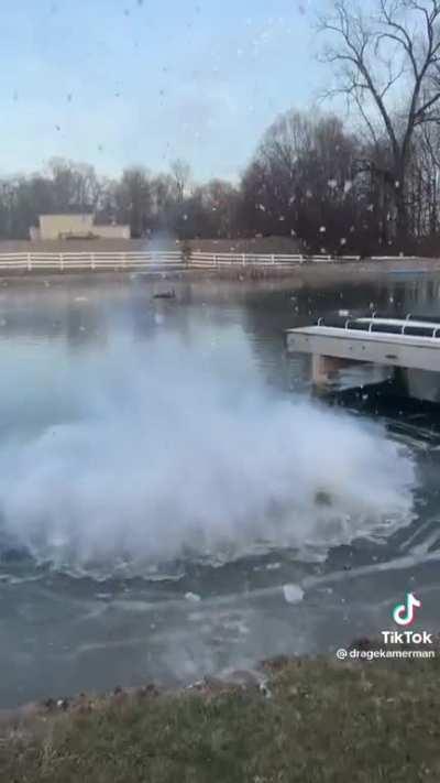 Explosives and ice are a good combo