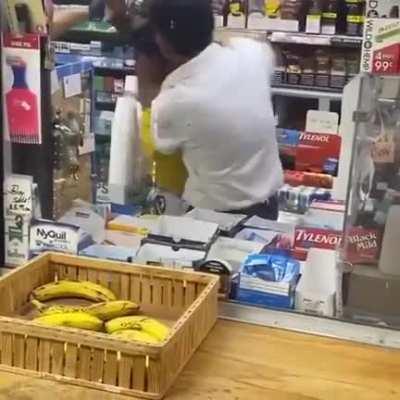 Shouldn't have tried to fight a cashier